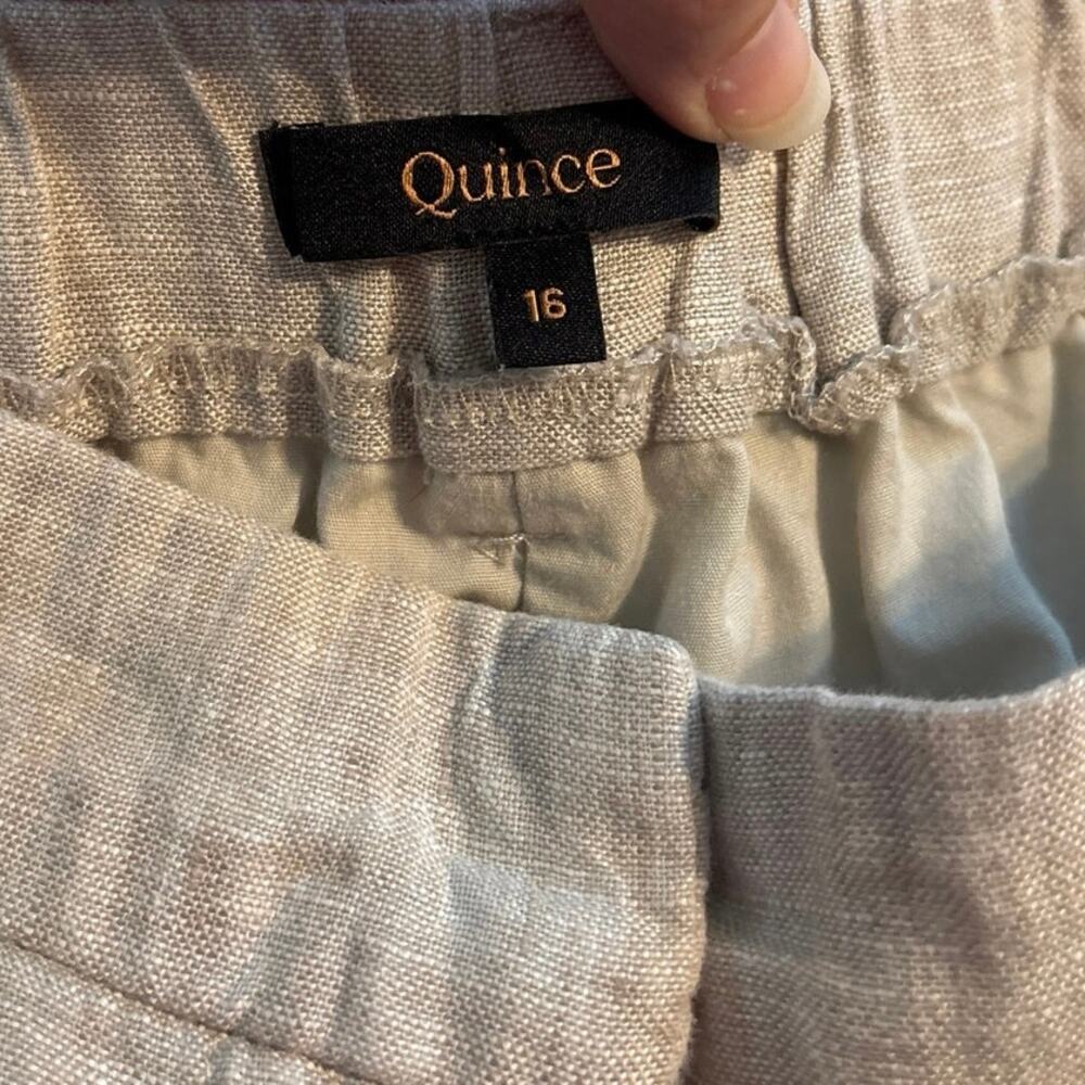 Quince 100% European Linen Pleated Trousers Pants Plus Size 16 Flax Minimalist - Picture 4 of 6